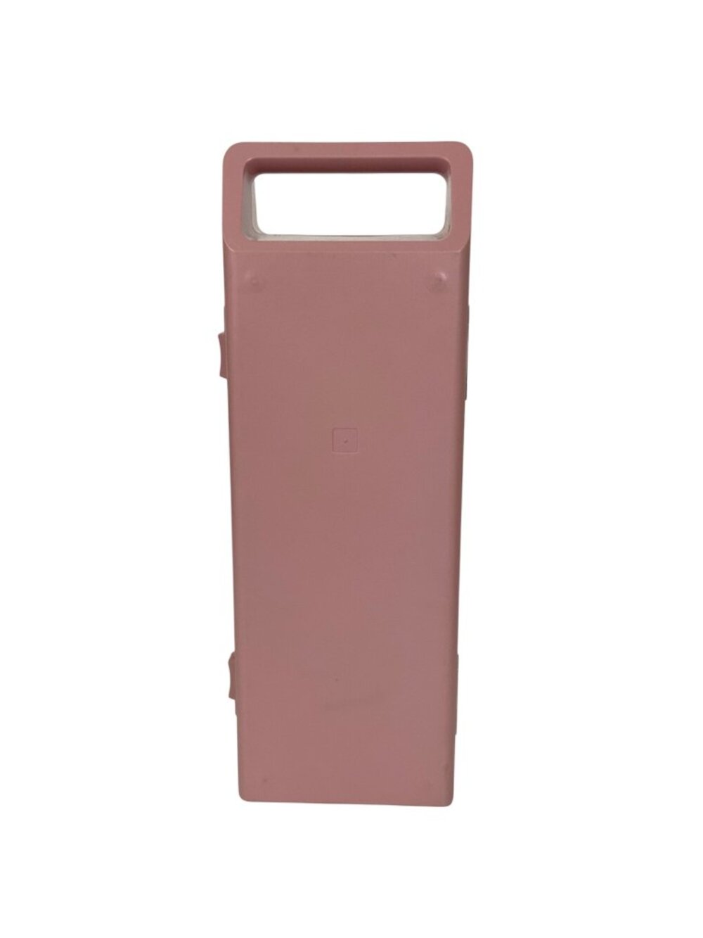 Vintage Pink Plastic 15 Audio Cassette Storage Holder Handle & Secure Latch